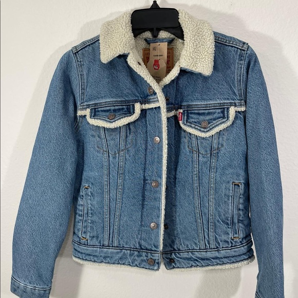 Levi’s Women’s Sherpa Denim Jacket Size SX - Picture 1 of 16